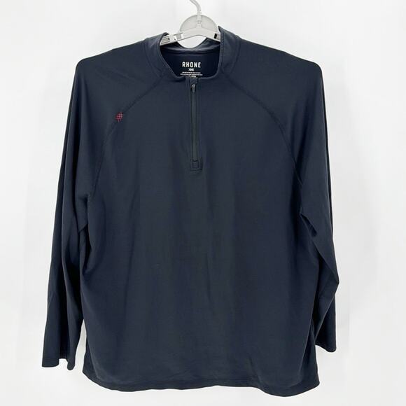 RHONE Session 1/4 Zip Black red stitch workout athletic performance size 2XL - Picture 1 of 8